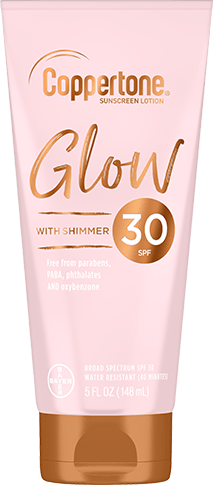 coppertone glow with shimmer sunscreen lotion