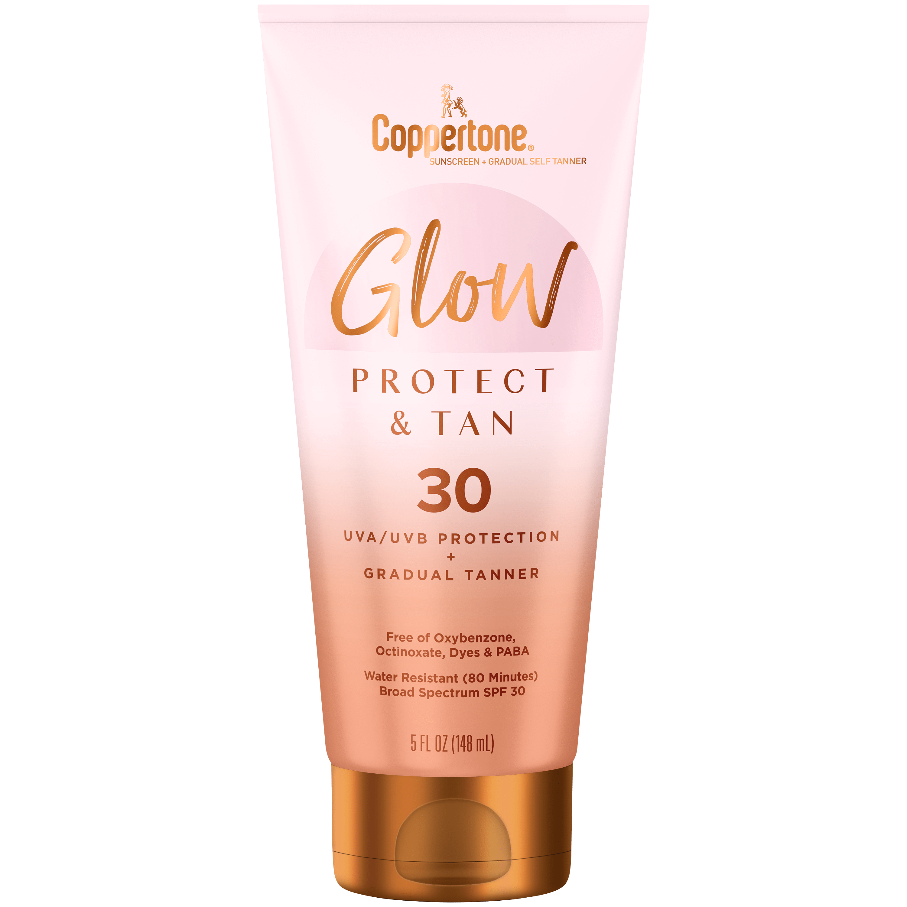 Coppertone Glow Protect and Tan Sunscreen Lotion + Gradual Self Tanner, SPF 30