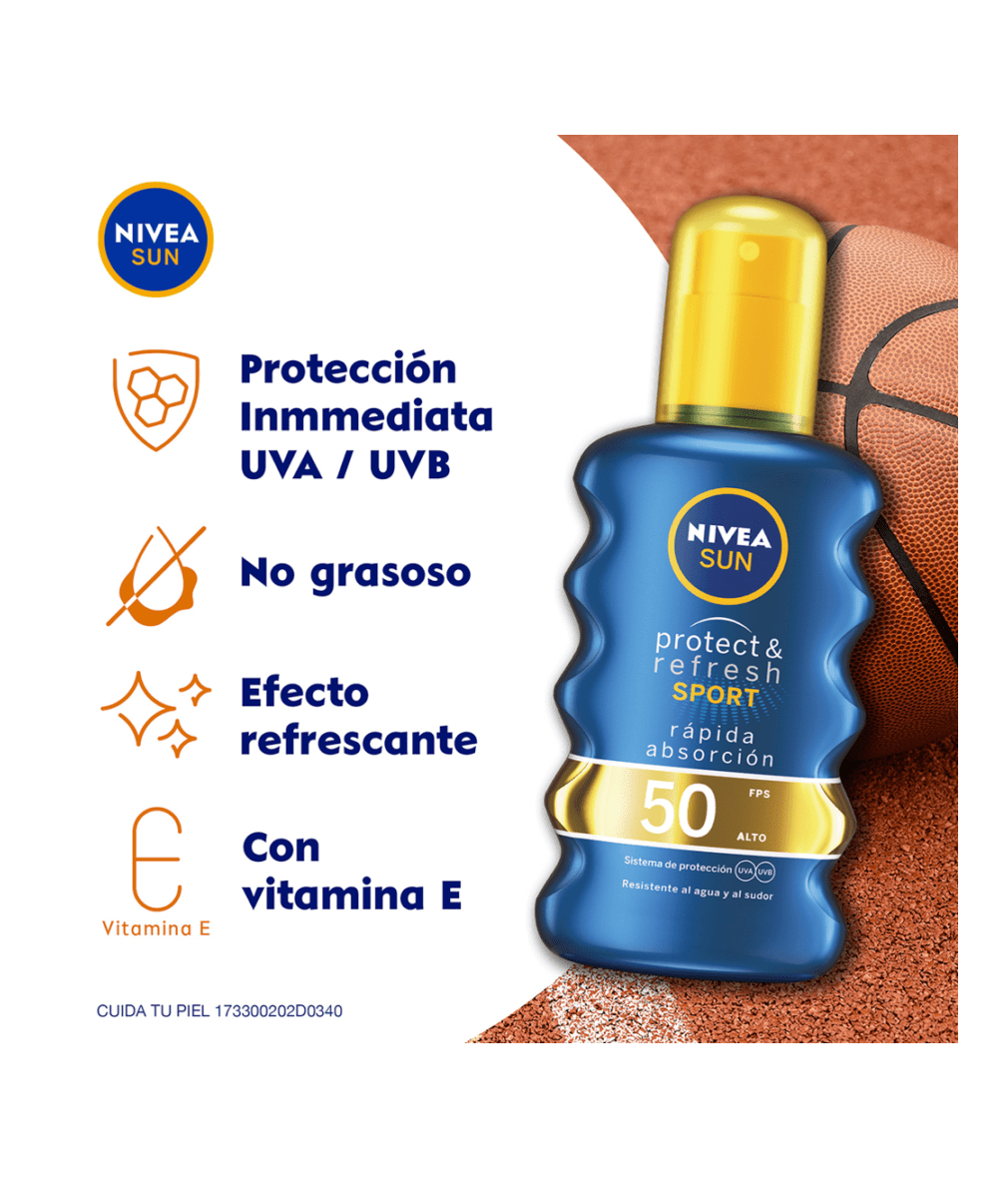 PROTECTOR SOLAR NIVEA® SUN PROTECT & REFRESH SPORT SPRAY FPS50+ 200ML