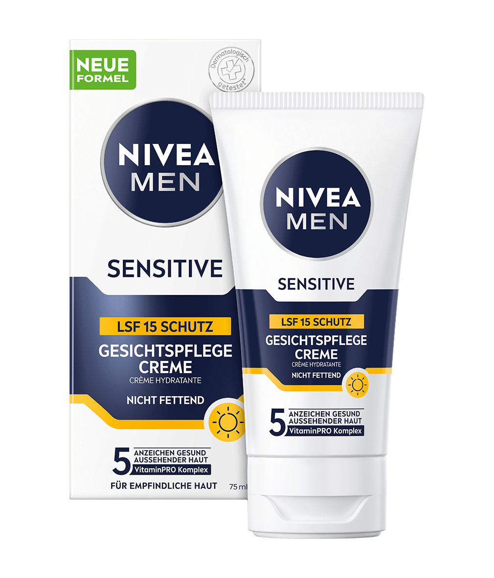 NIVEA MEN Sensitive Gesichtspflege Creme LSF15_75ml_Tube