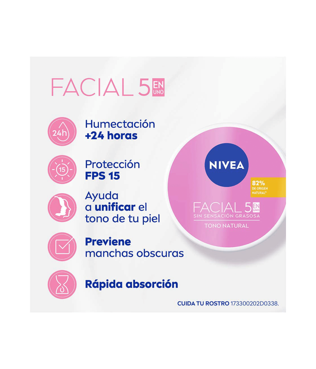 NIVEA Crema Facial 5en1 Aclarado Natural 200ml