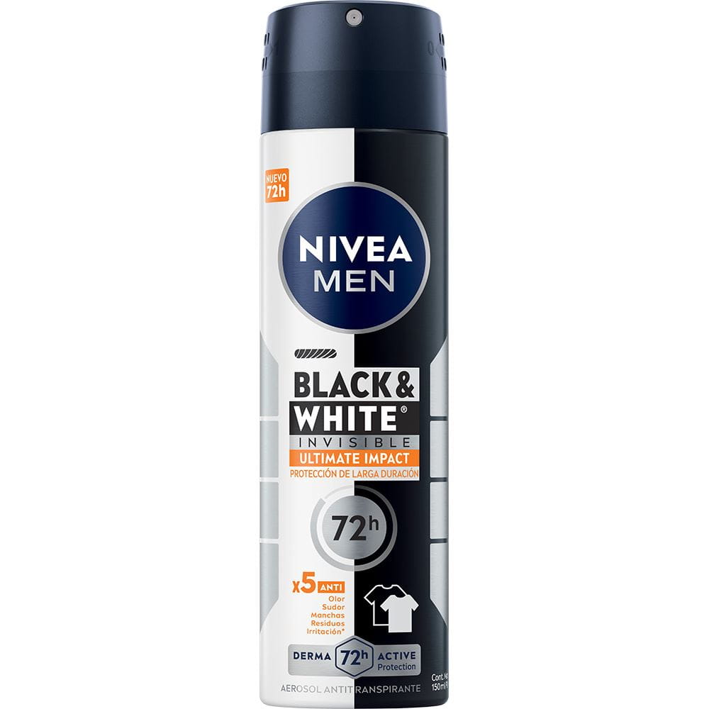 NIVEA MEN Desodorante Antimanchas, Black & White Invisible Ultimate (150 ml)