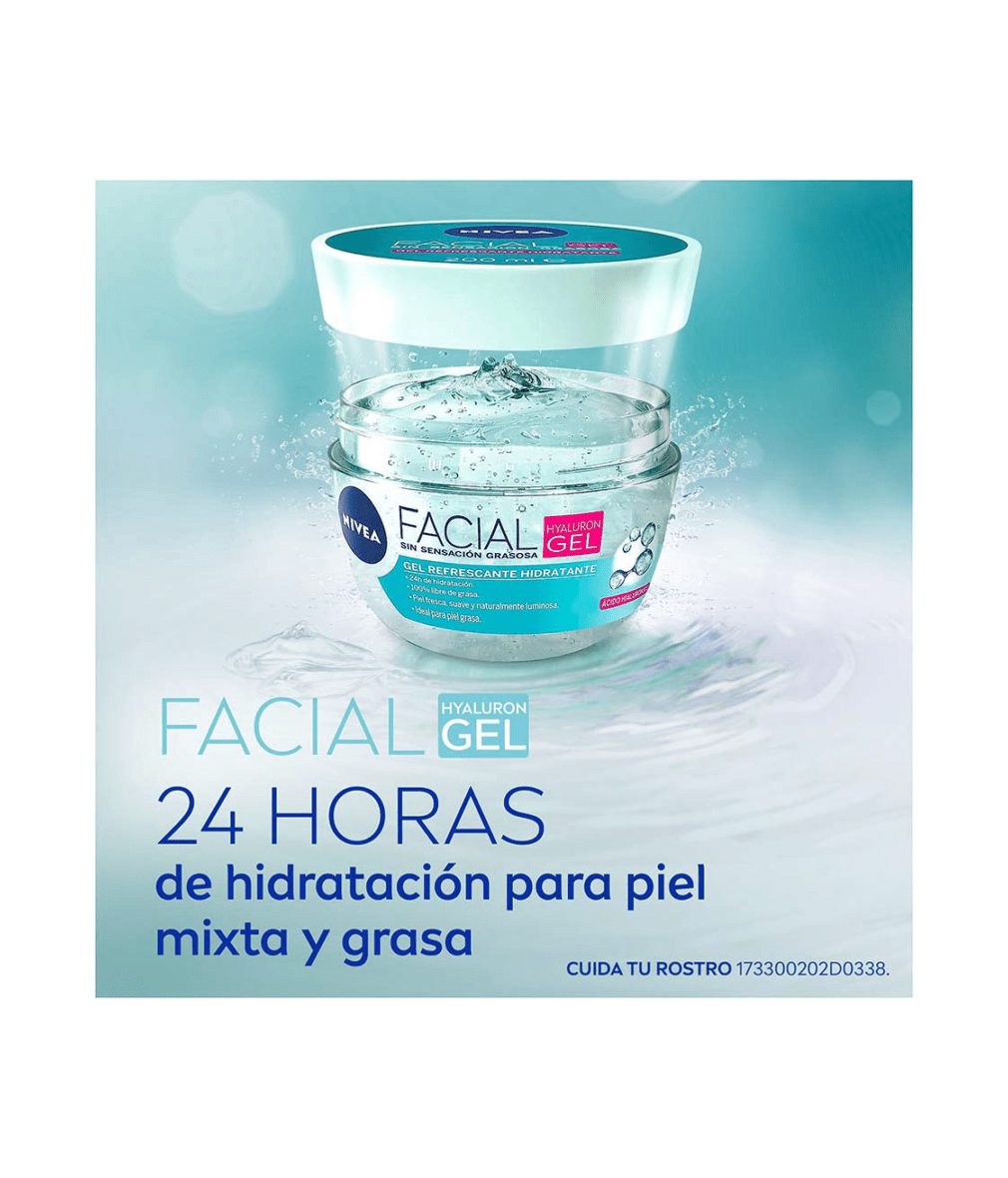 NIVEA Gel Facial Refrescante con Ácido Hialurónico 200ml