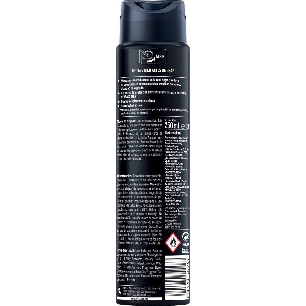 Aerosol Antitranspirante Antimanchas para–Hombre Invisible Fresh 50g