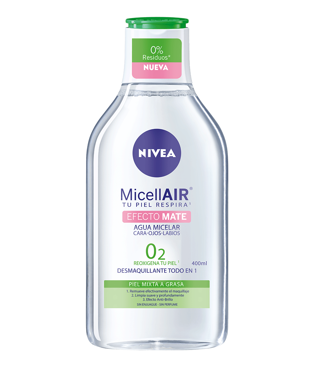 Nivea MicellAIR - Agua micelar efecto mate - Piel mixta a grasa - 400 ml -  INCI Beauty