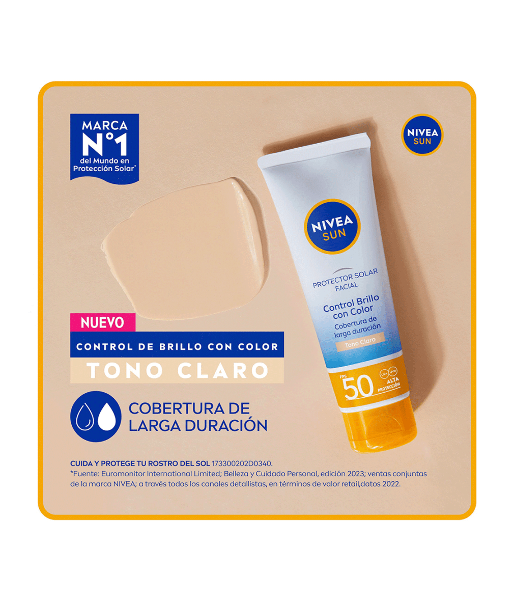 NIVEA Sun Face Control de Brillo Tono Claro 50ml