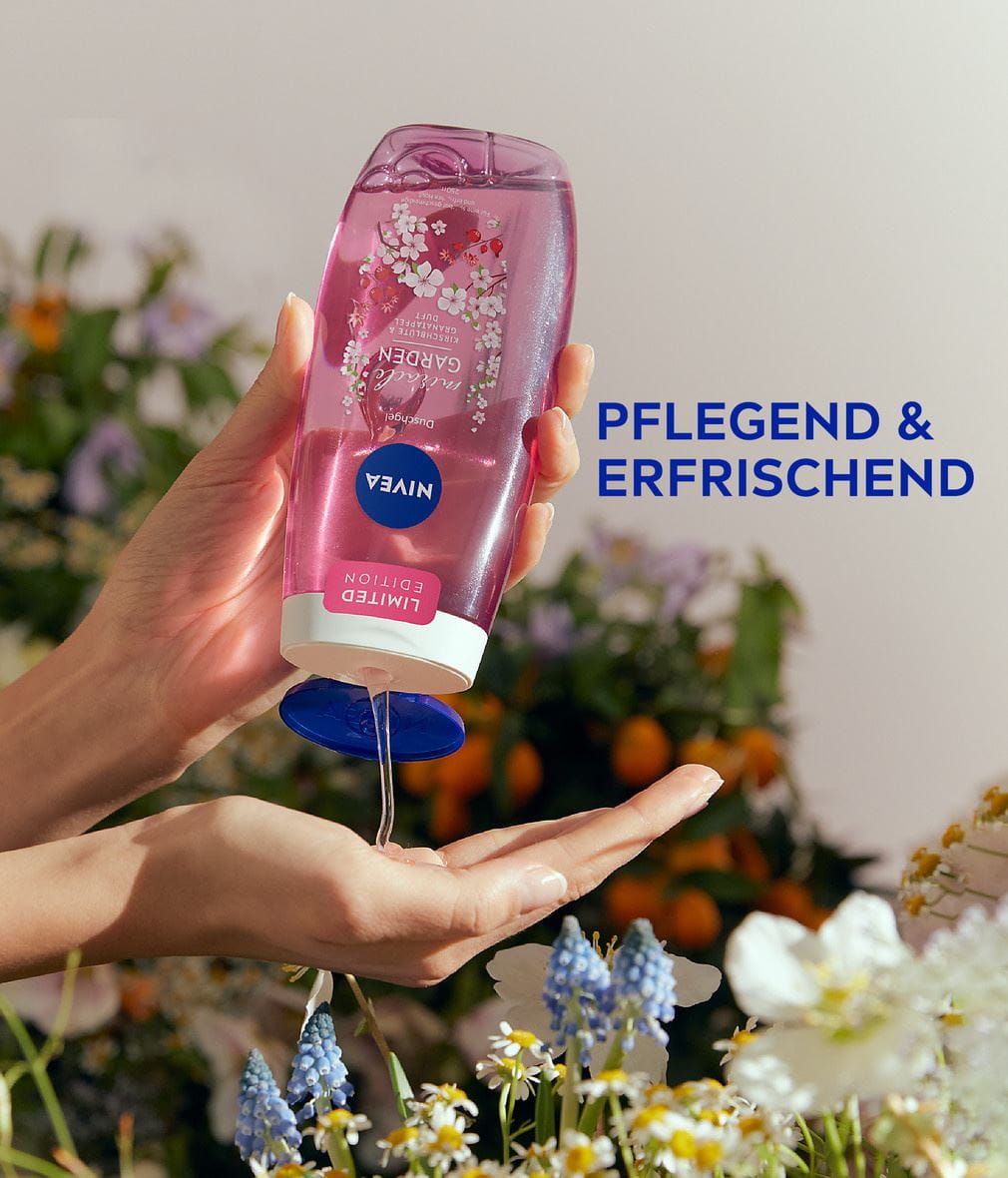 NIVEA Miracle Garden Shower Gel Product in use