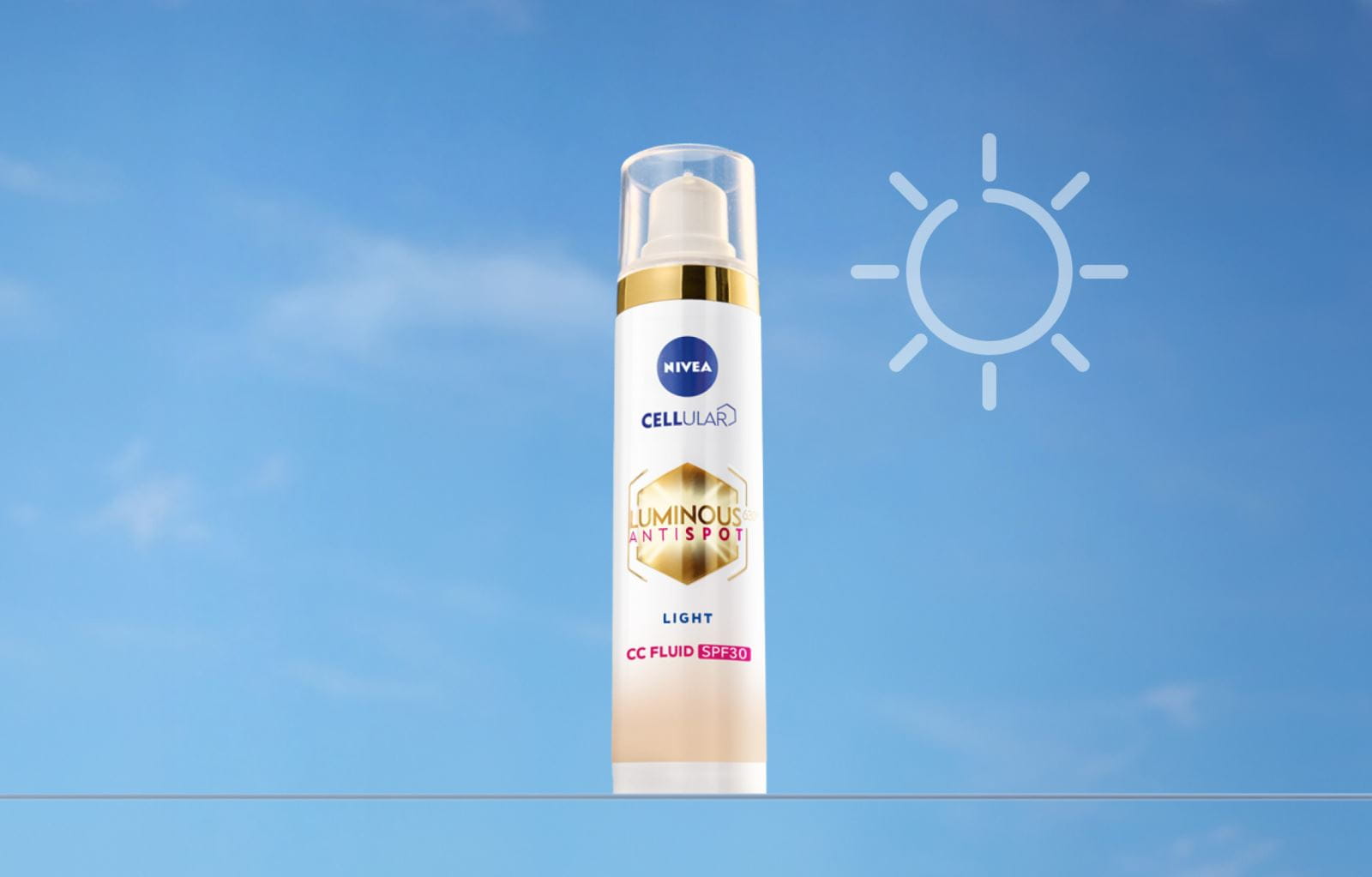 A packshot of the LUMINOUS630® CC Fluid SPF 303 as part of the LUMINOUS630® skincare routine