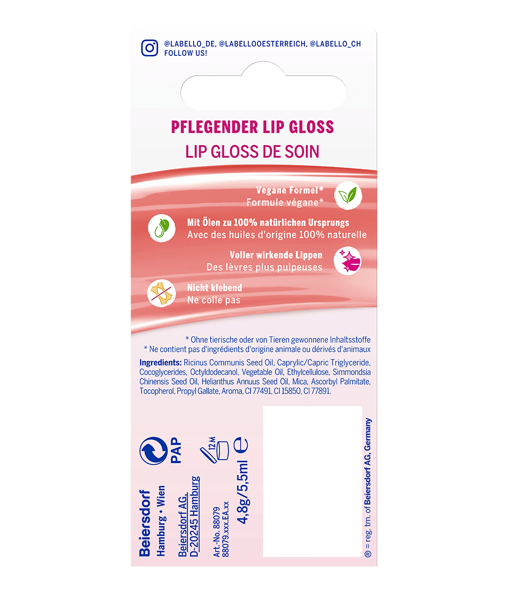 Labello Pflegender Lip Gloss Rose 5,5 ml