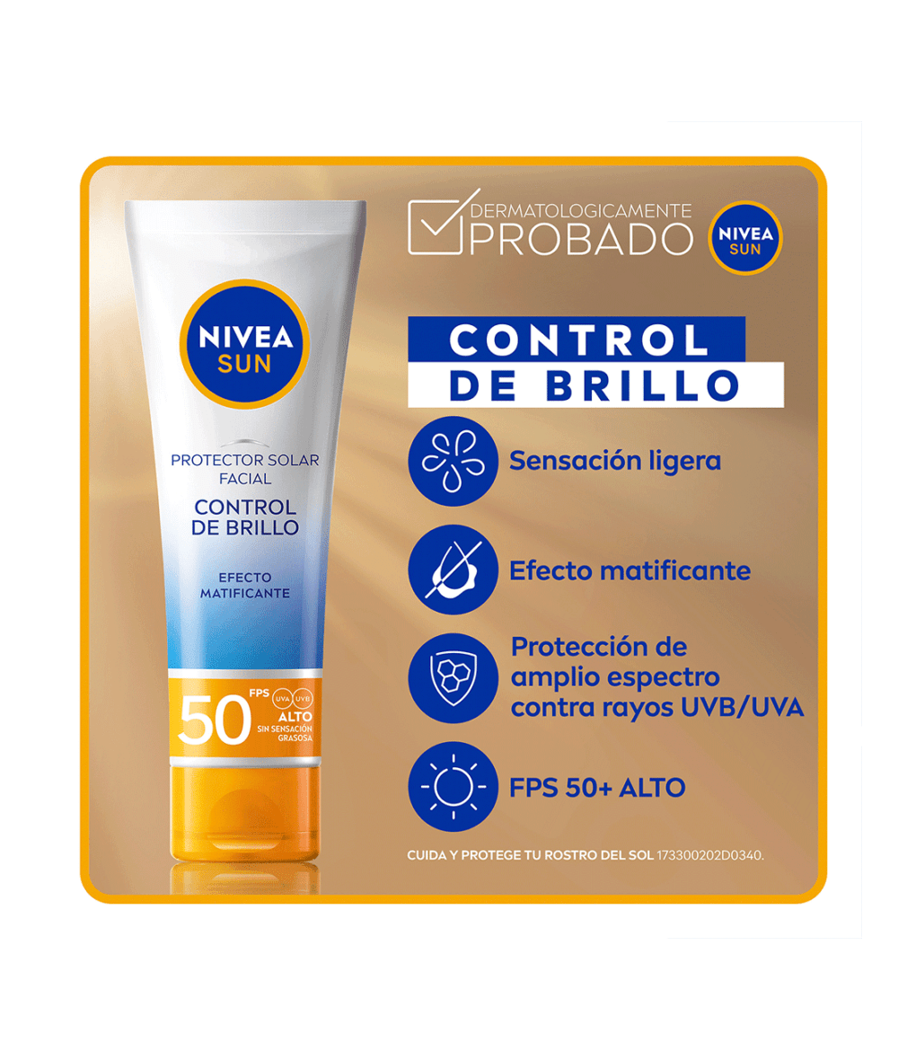 Protector Solar Facial Control Brillo (FPS 50) 50 ml