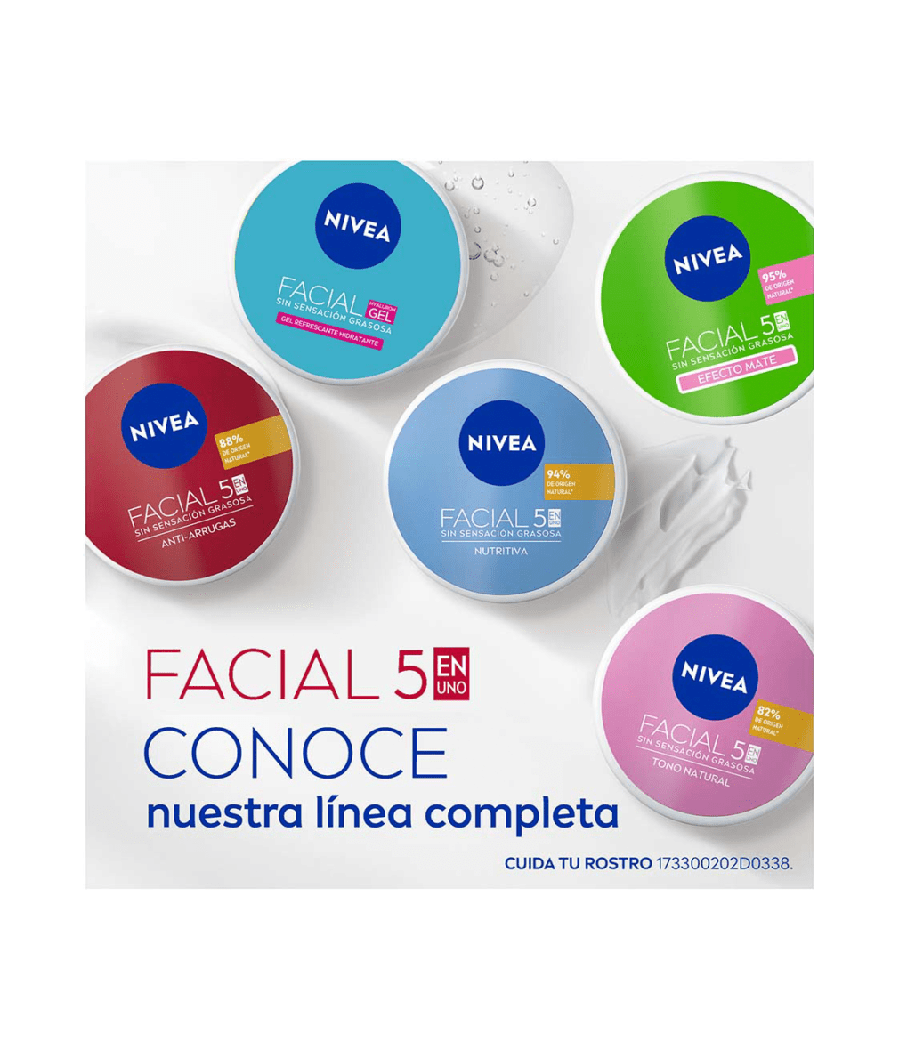 NIVEA Crema Facial 5en1 Cuidado Anti-Arrugas 375ml