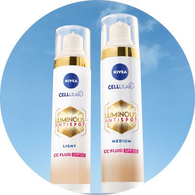 A packshot of NIVEA's LUMINOUS630® 3-in-1 CC Fluid