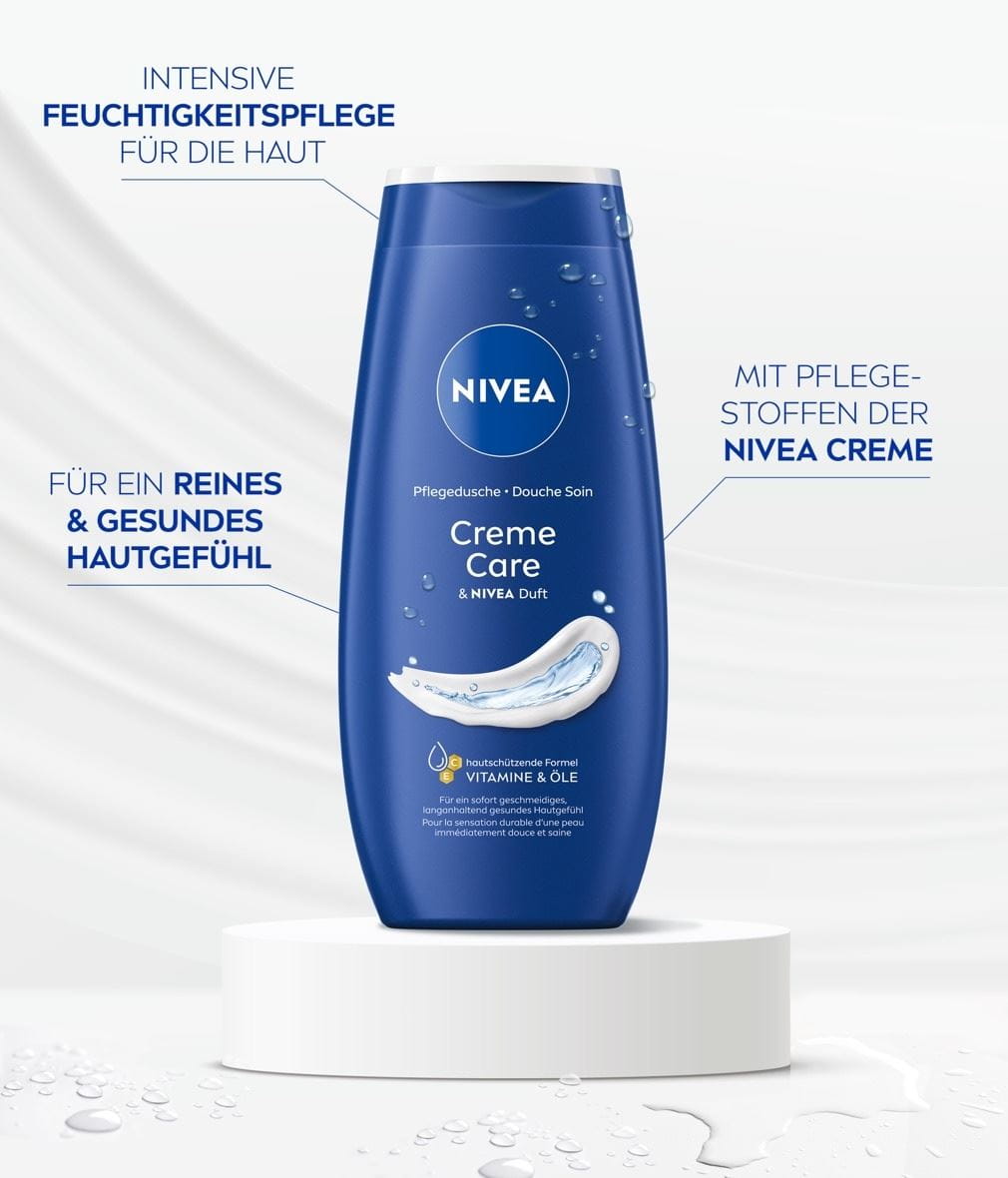 NIVEA Pflegedusche Creme Care Nivea Duft Produktabbildung mit Benefits