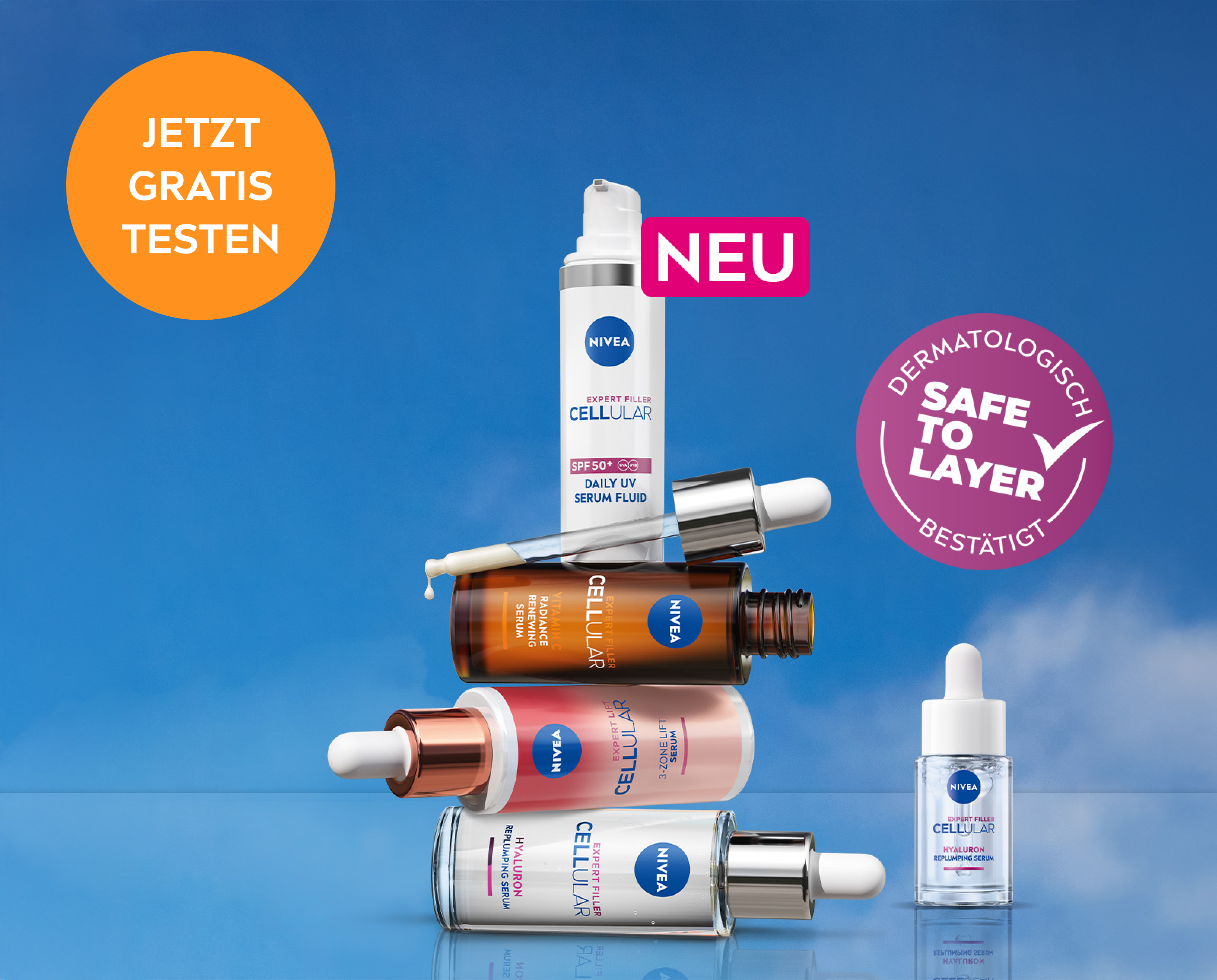 Die neuen NIVEA Cellular Expert Filler Seren und Tagesfluid LSF 50+ – jetzt gratis testen!