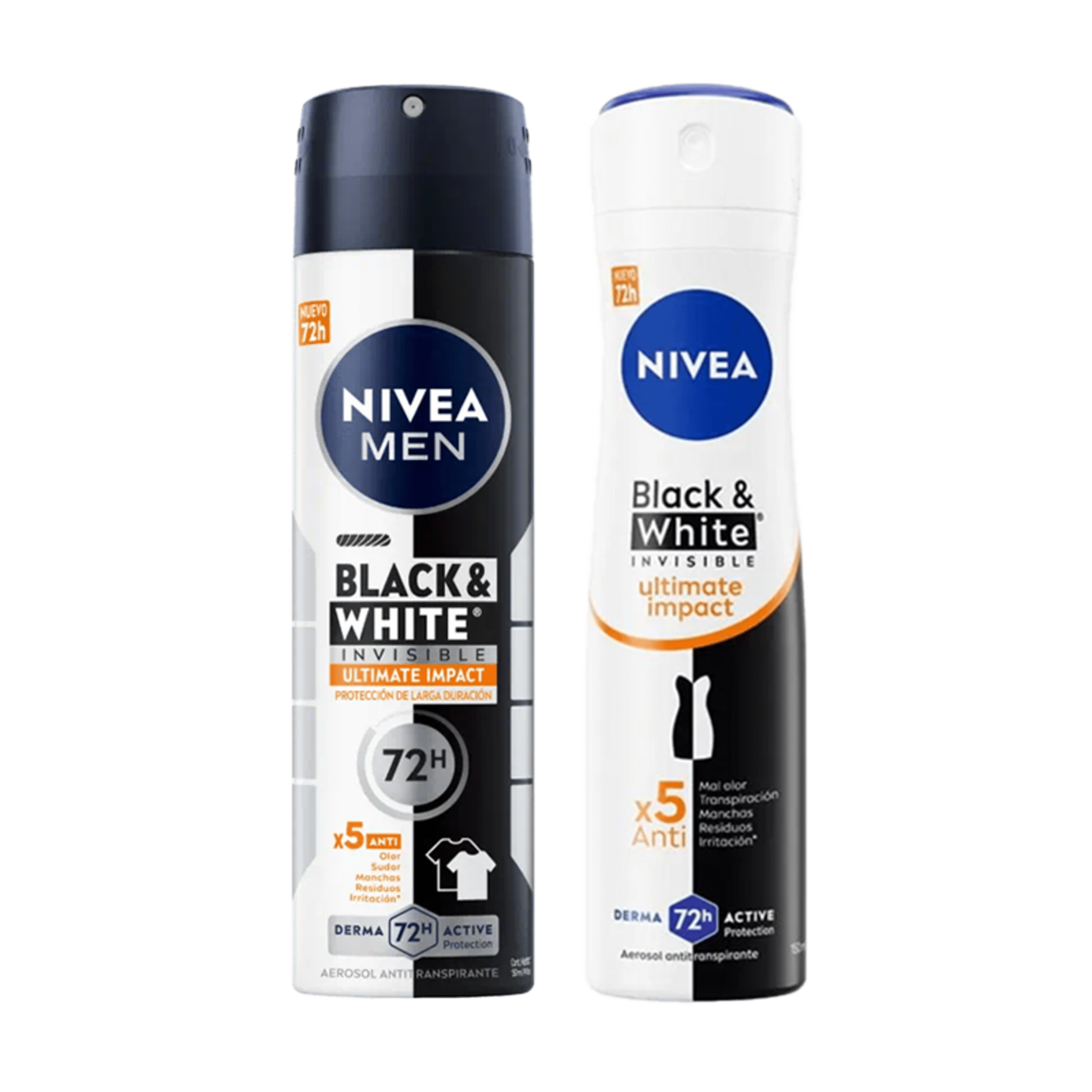 Desodorantes antitranspirantes Nivea black & White Ultimate Impact Hombre y mujer