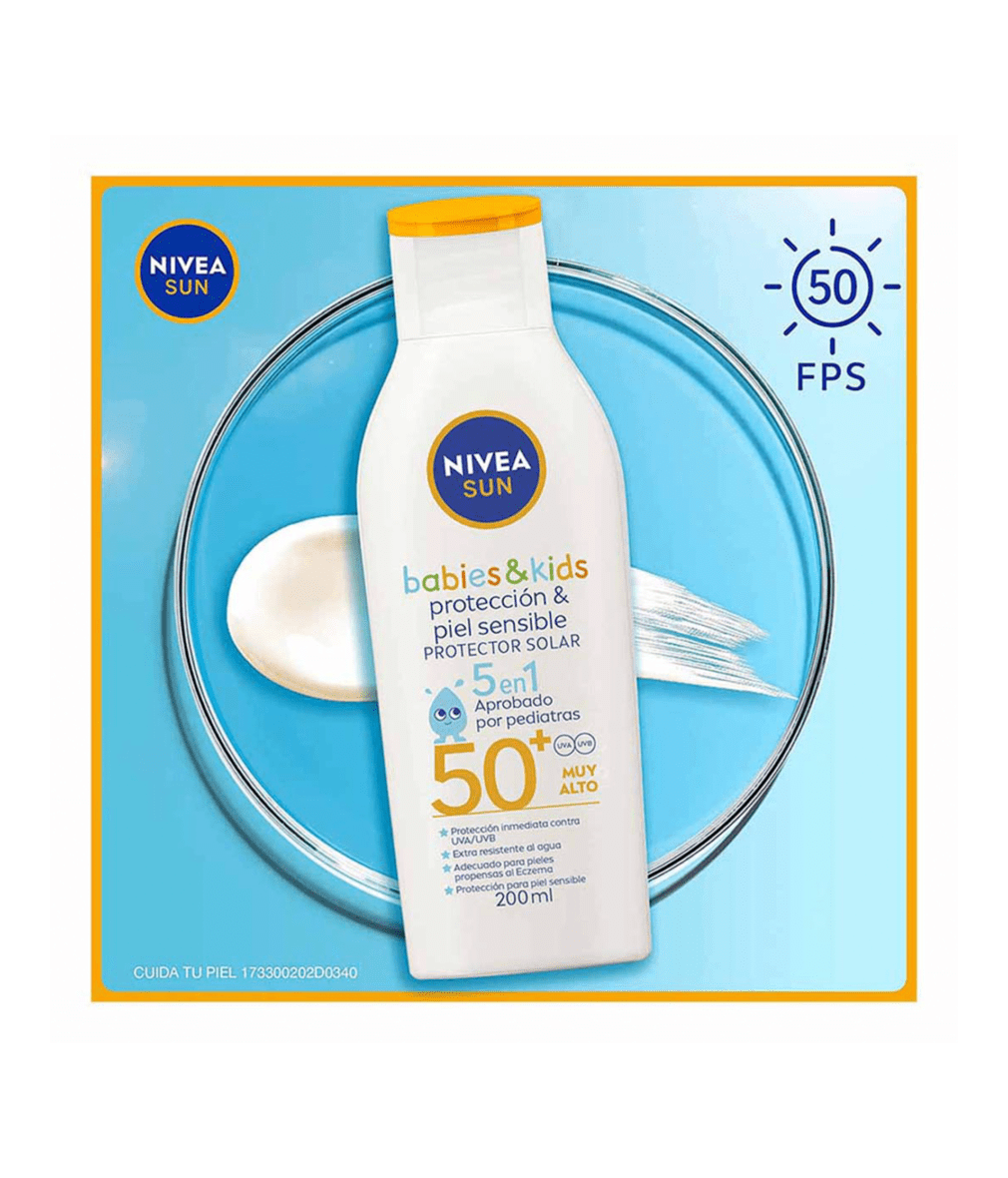 PROTECTOR SOLAR NIVEA® SUN PROTECT SENSITIVE KIDS LOTION FPS50 200 ML