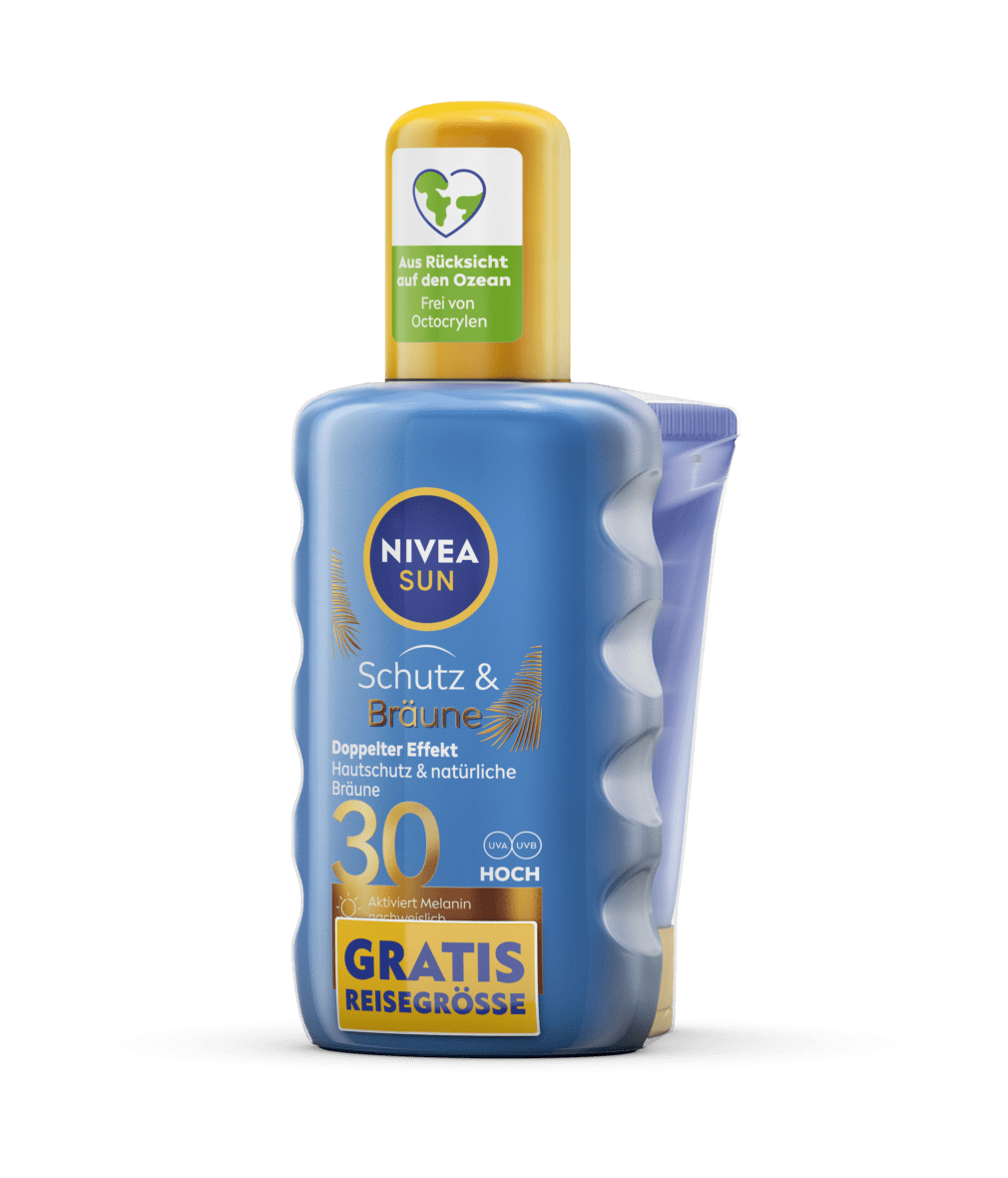 NIVEA SUN Schutz & Bräune Spray LSF 30 + Gratis Pocketsize 