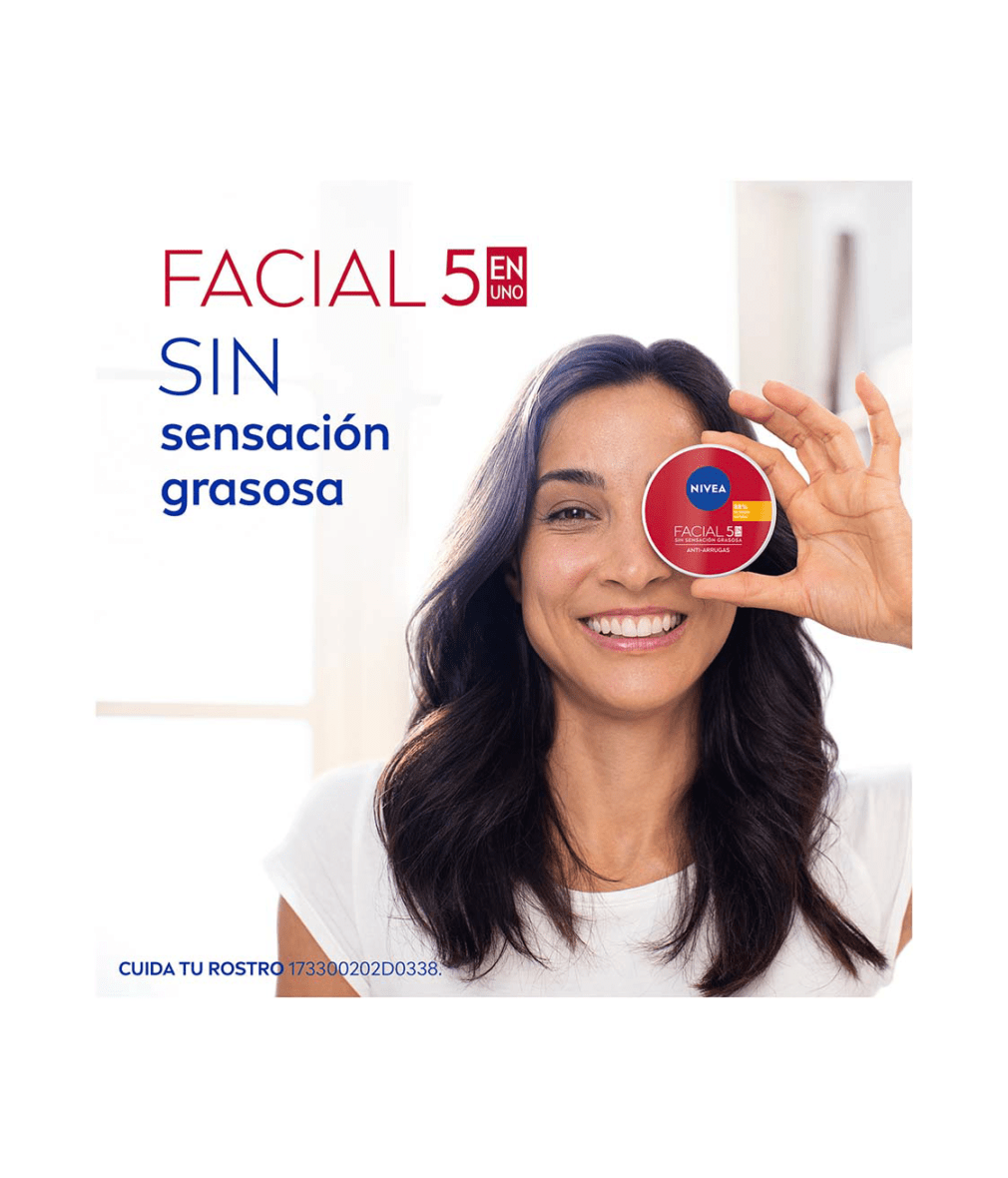 NIVEA Crema Facial 5en1 Cuidado Anti-Arrugas 375ml