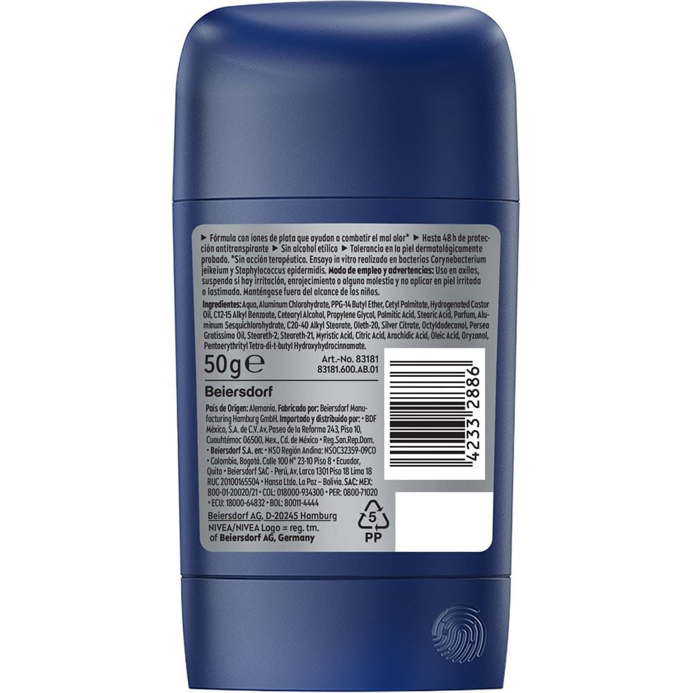 Barra Antitranspirante para Hombre Silver Protect 50 mg - NIVEA MEN®