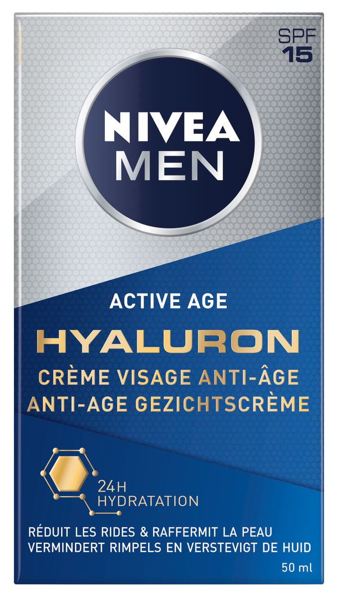 Vermomd Email schrijven Drink water 50 ML Anti-Age Gezichtcrème Active Age Hyaluron SPF 15 - Anti-Age - NIVEA  MEN