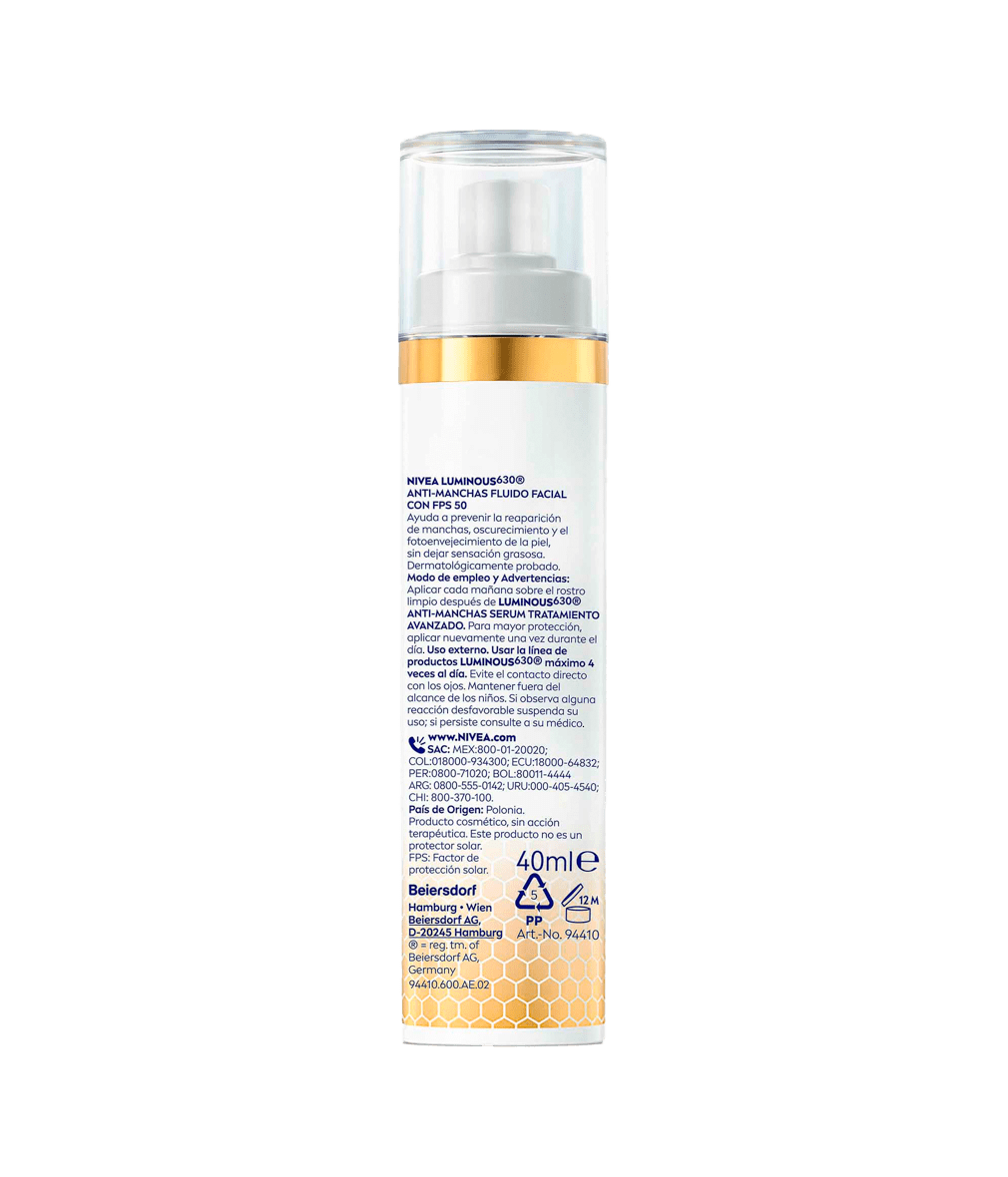 NIVEA LUMINOUS 630 ANTIMANCHAS FPS 50 40 ML