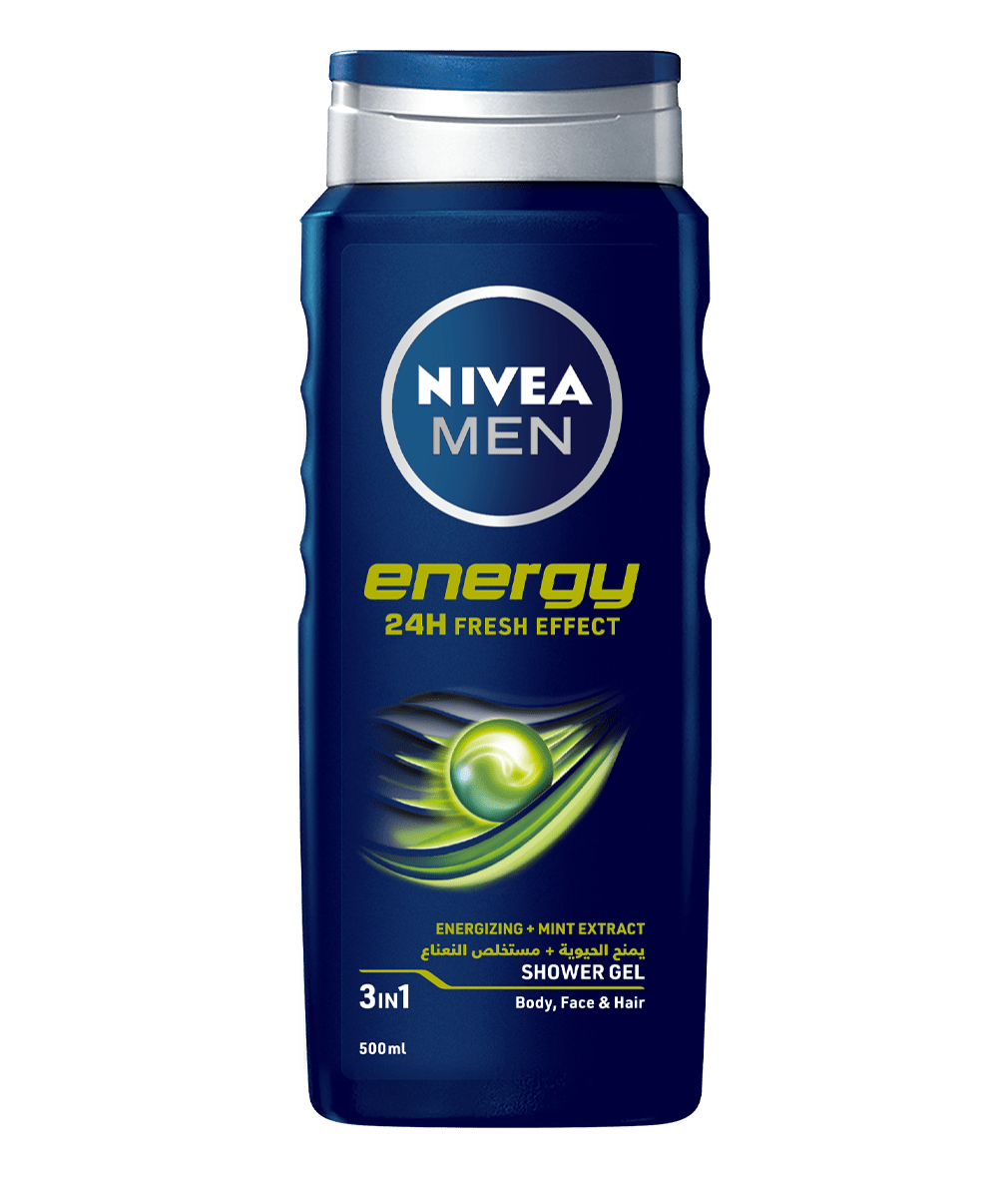 NIVEA Men Energy Gel 500ml clean packshot bi-lingual