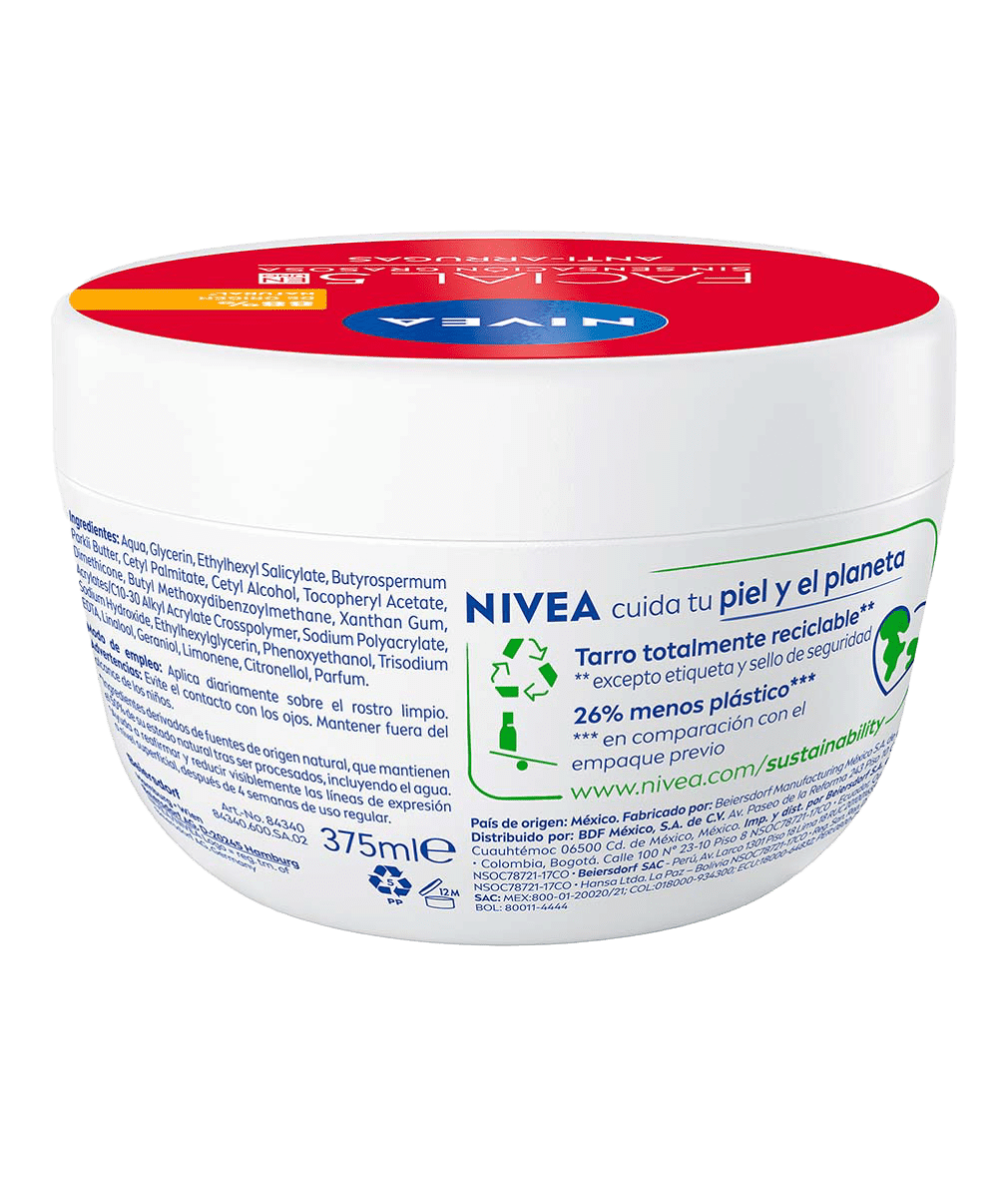 NIVEA Crema Facial 5en1 Cuidado Anti-Arrugas 375ml