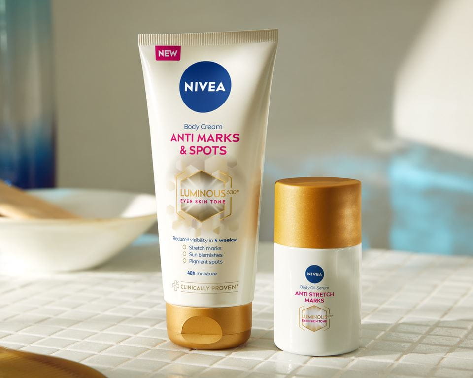 NIVEA Luminous two products standing beside each other