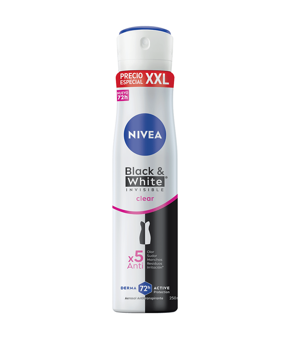 Aerosol Antitranspirante Antimanchas para Mujeres Nivea B&W Clear 250ml