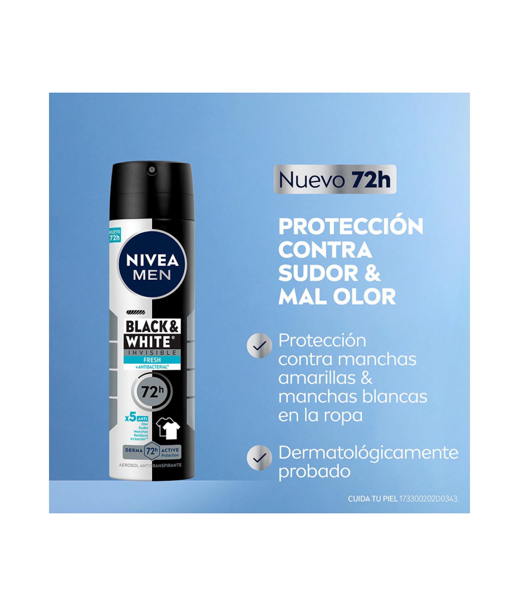 Aerosol Antitranspirante Antimanchas para Hombre Invisible Fresh 50g