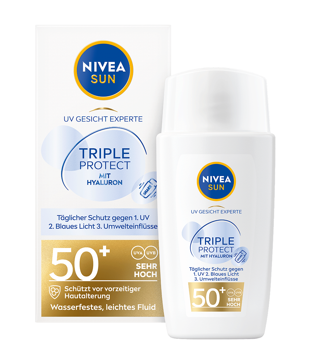 NIVEA SUN Gesicht Triple Protect Leichtes Fluid LSF 50+ 40 ml