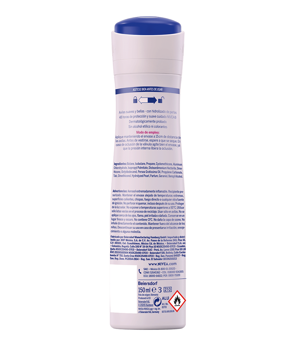 Aerosol Antitranspirante para Mujer Nivea Pearl & Beauty150ml 