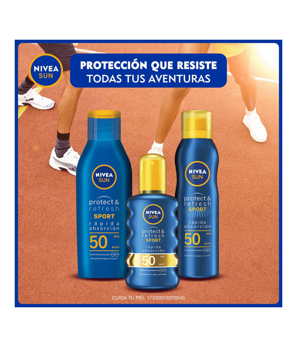 PROTECTOR SOLAR NIVEA® SUN PROTECT & REFRESH SPORT SPRAY FPS50+ 200ML