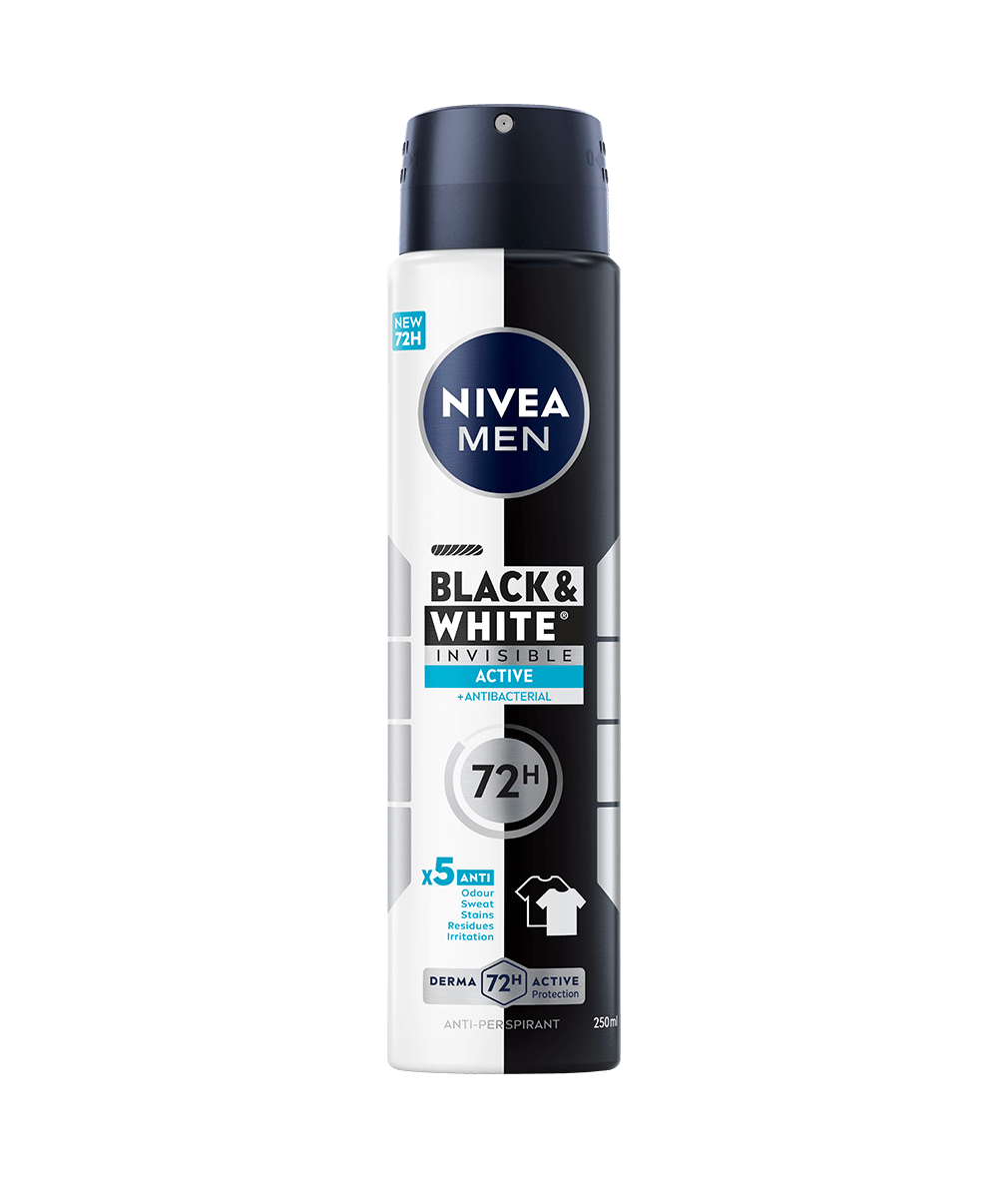 NIVEA MEN Black & White Invisible Active Spray 250 ml