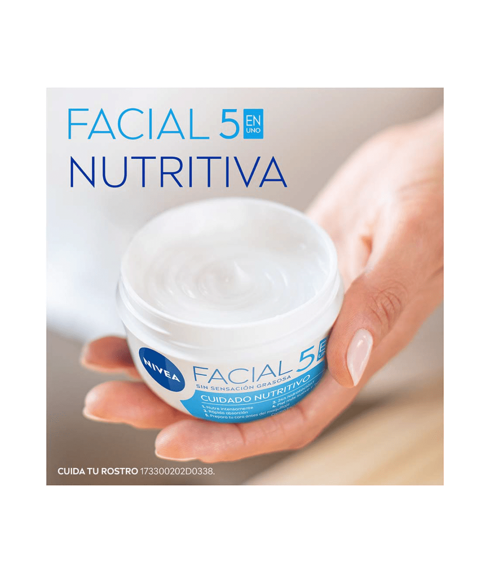 NIVEA Crema Facial 5en1 Cuidado Nutritivo 200ml