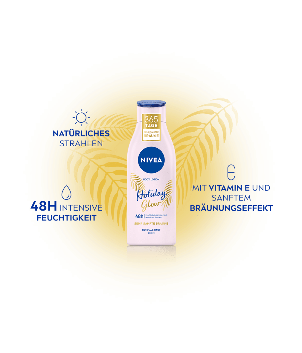 NIVEA HOLIDAY GLOW BODY LOTION SEHR SANFTE BRÄUNE DETAIL