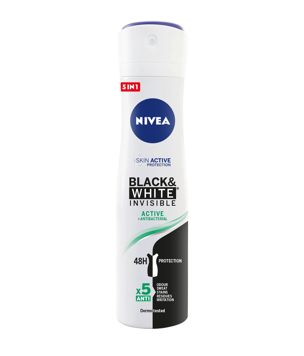 Black & White Invisible Active Spray Desodorante Antitranspirante 200 ml | NIVEA