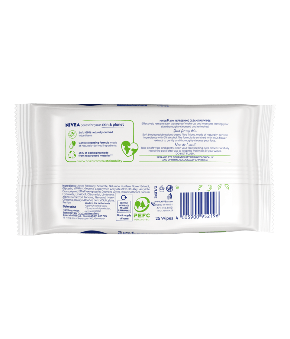 Biodegradable Cleansing Wipes x25 | Normal Skin | NIVEA