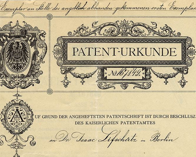 Certificado de patente para Eucerin