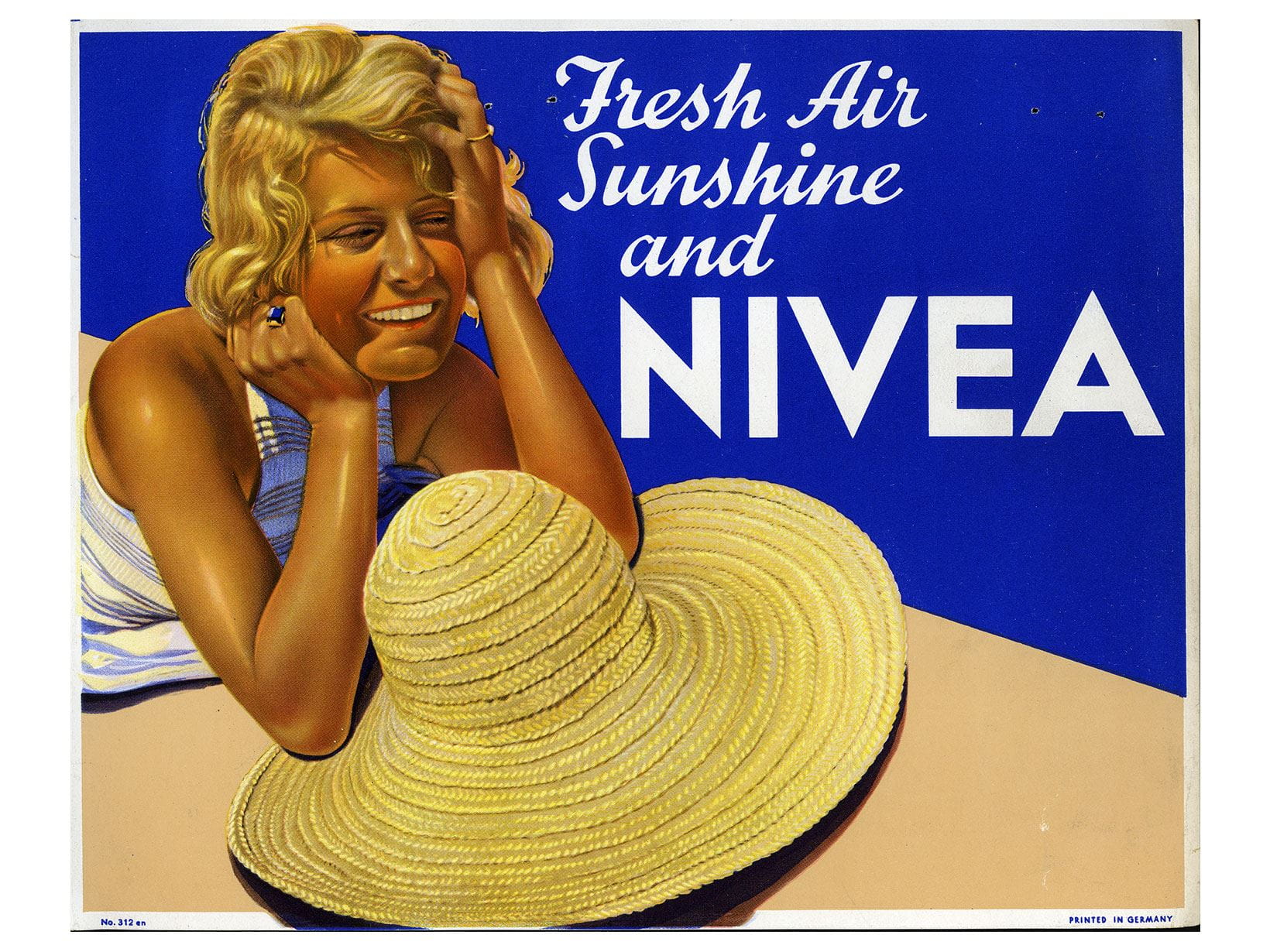 Плакат NIVEA на английском языке для международной кампании, 1934 г.