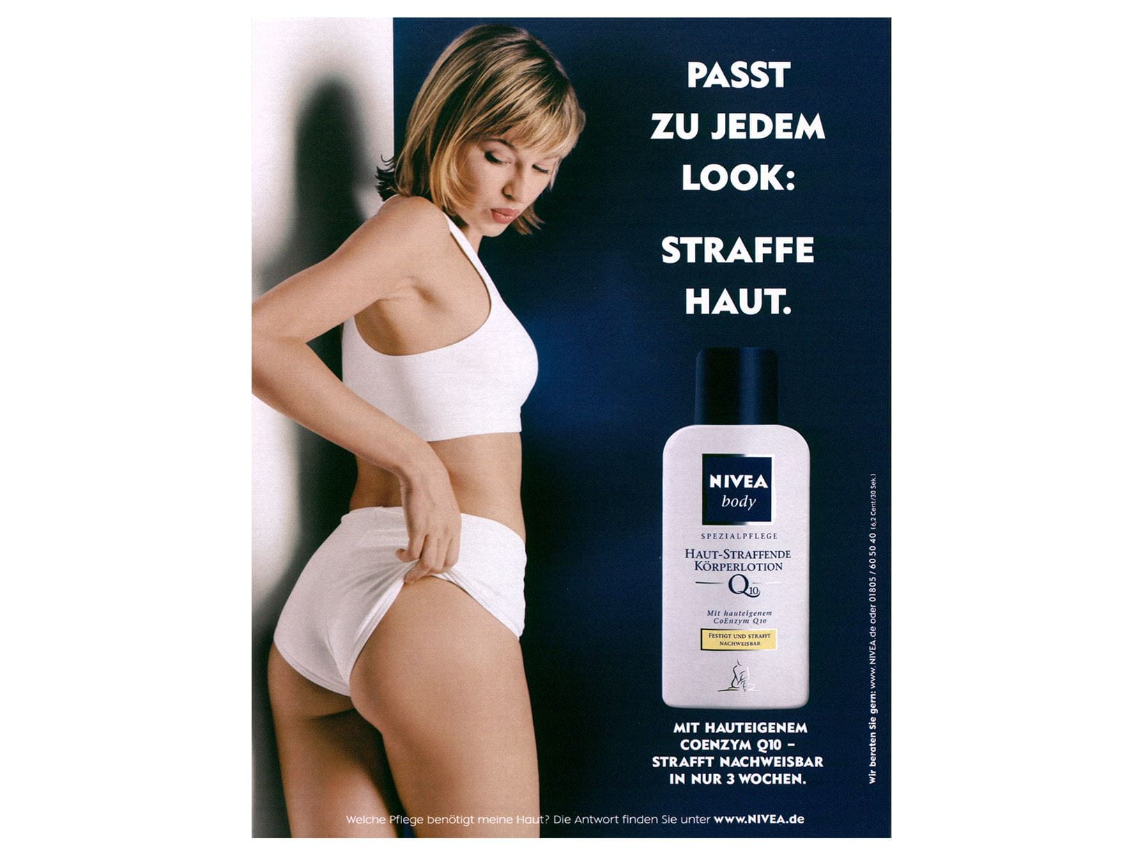 Реклама лосьона для тела NIVEA Q10, 2002 г.