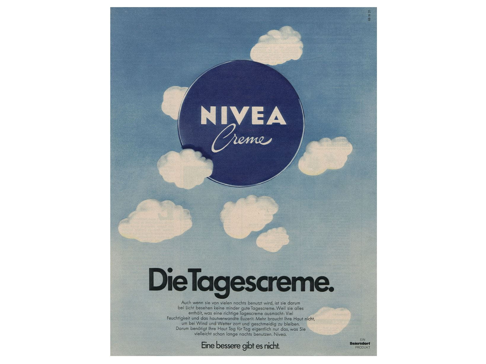 NIVEA Werbeanzeige von 1973: Die Tagescreme.
