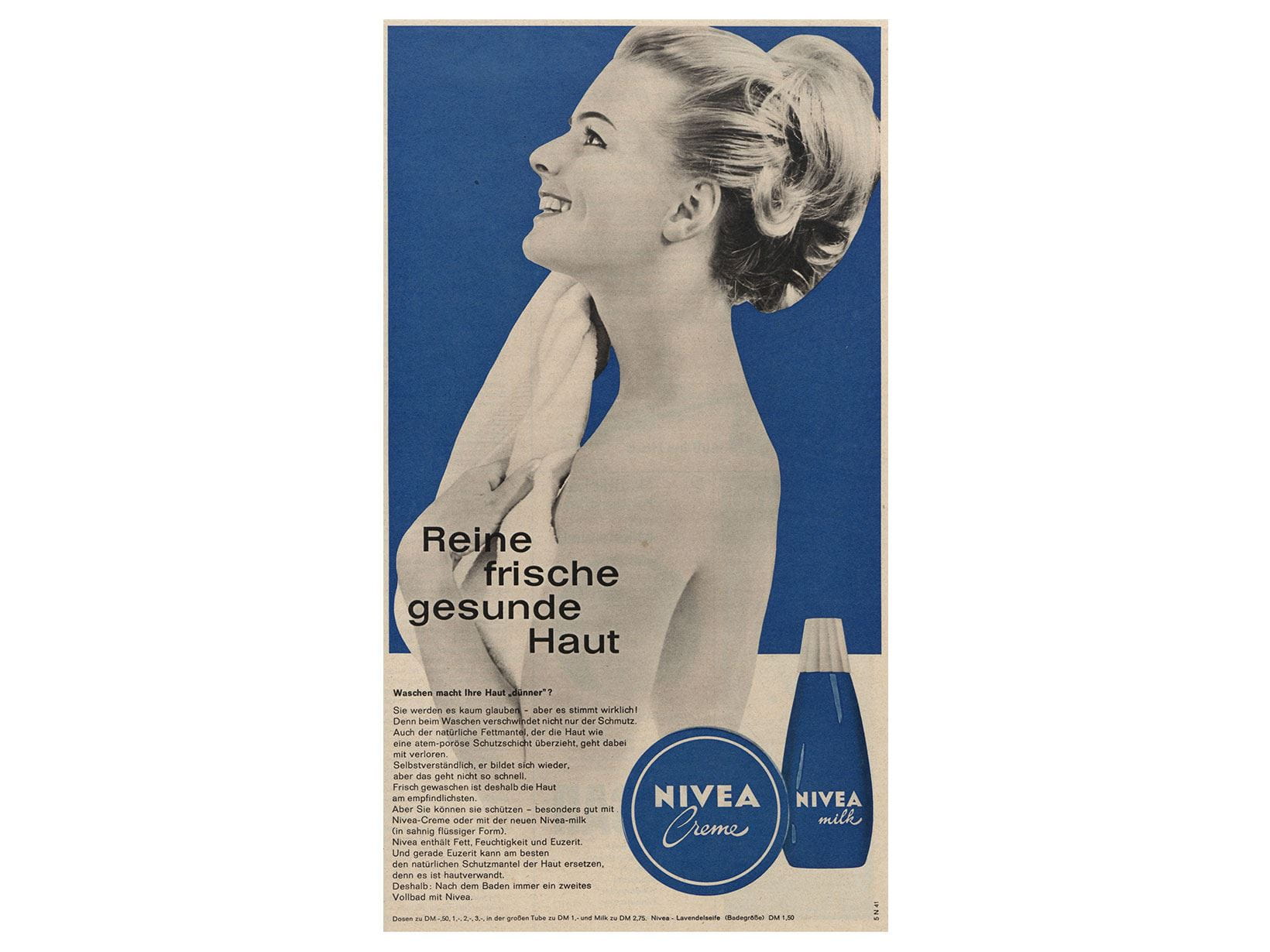 NIVEA Creme und Milk Werbeanzeige von 1964