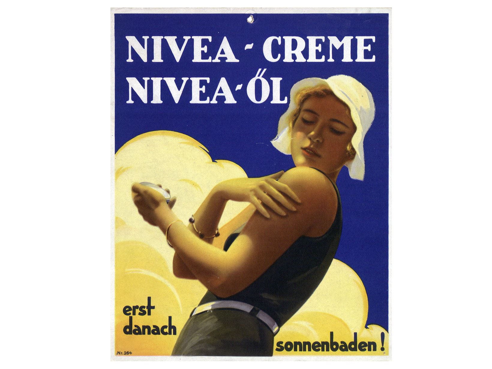 Рекламный плакат крема и масла для загара NIVEA, 1931 г.