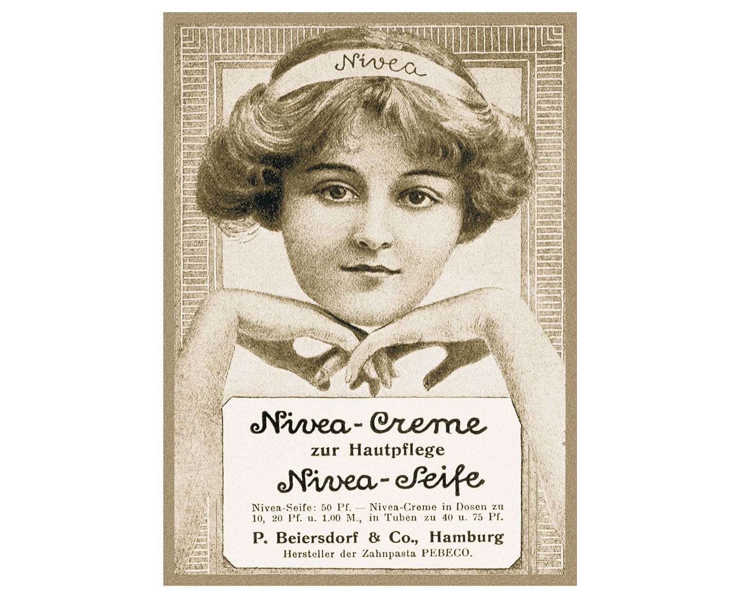 Um dos primeiros anúncios NIVEA para creme e sabonete de 1911/1912
