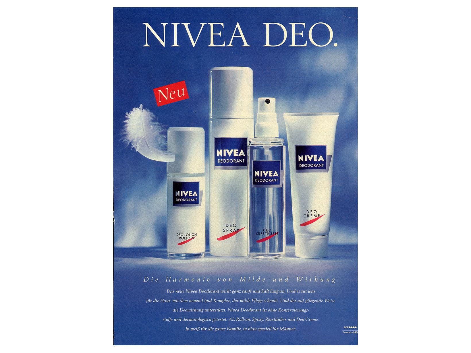 Рекламная кампания в честь выпуска дезодоранта NIVEA, 1991 г.