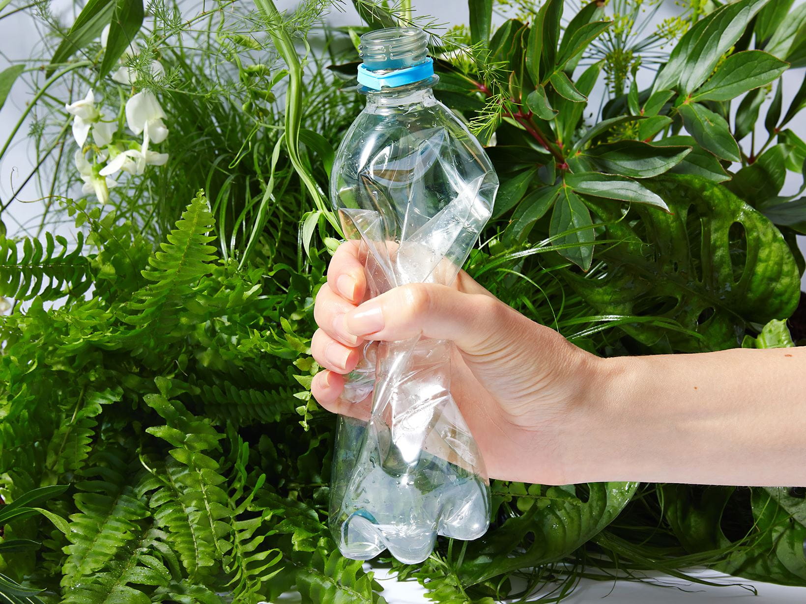 garrafa de plástico amachucada