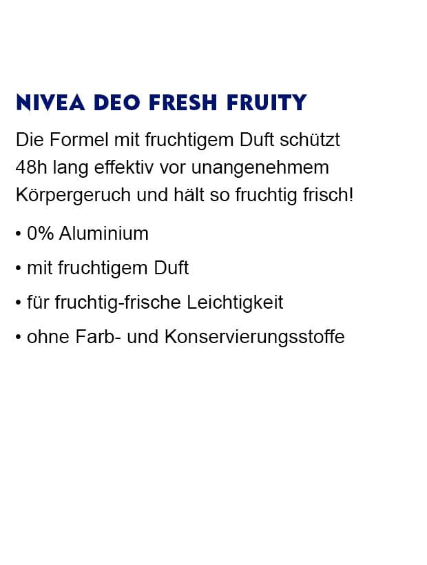 NIVEA Deo Fresh Fruity Beschreibungstext