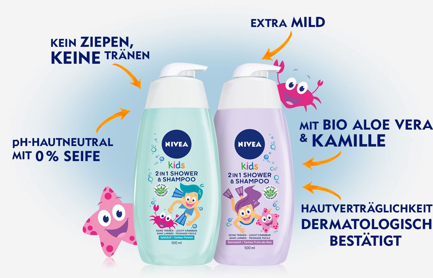 NIVEA Kids 3in1 Duschgel, Shampoo & Spülung Benefits