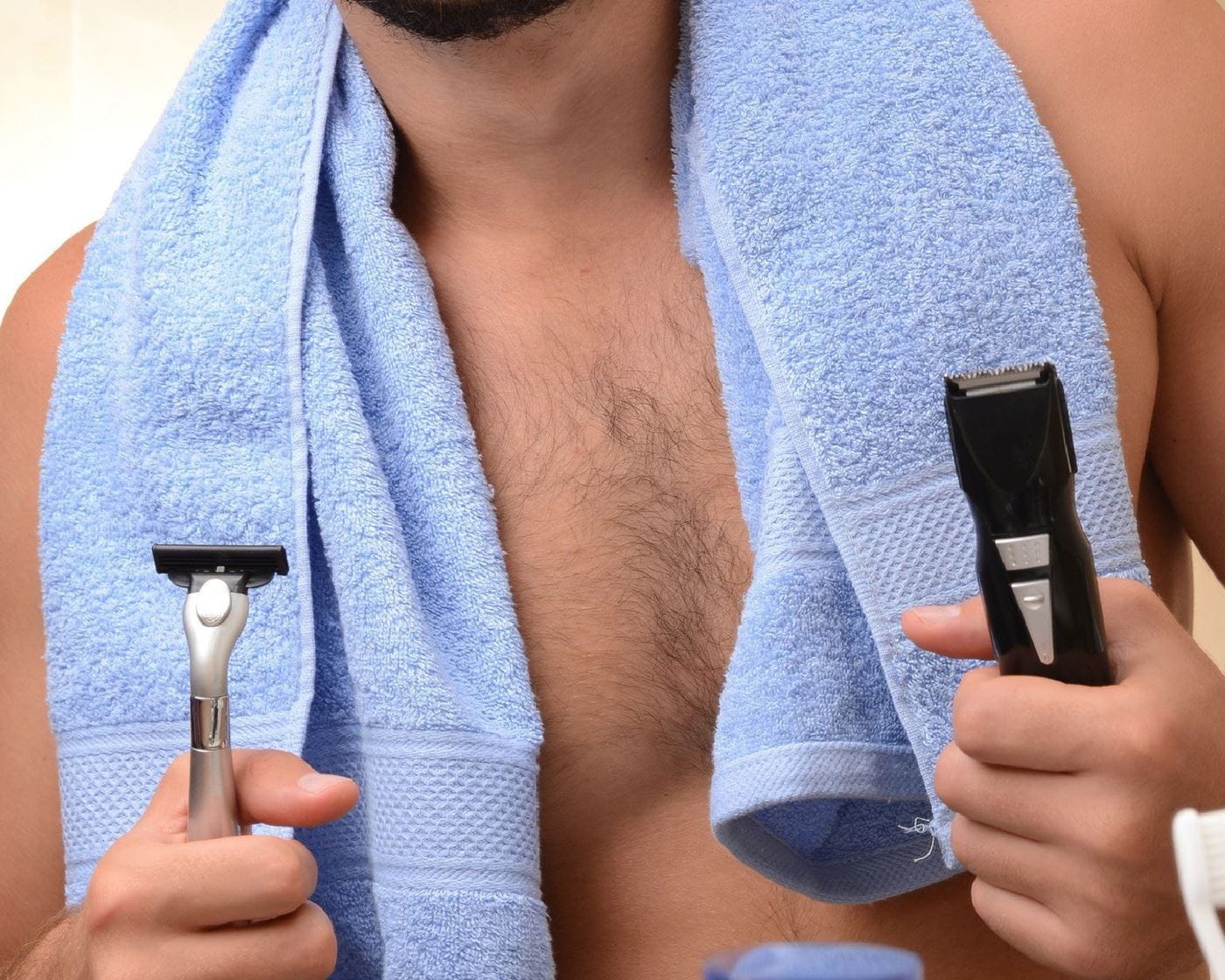 Shaving the male intimate area